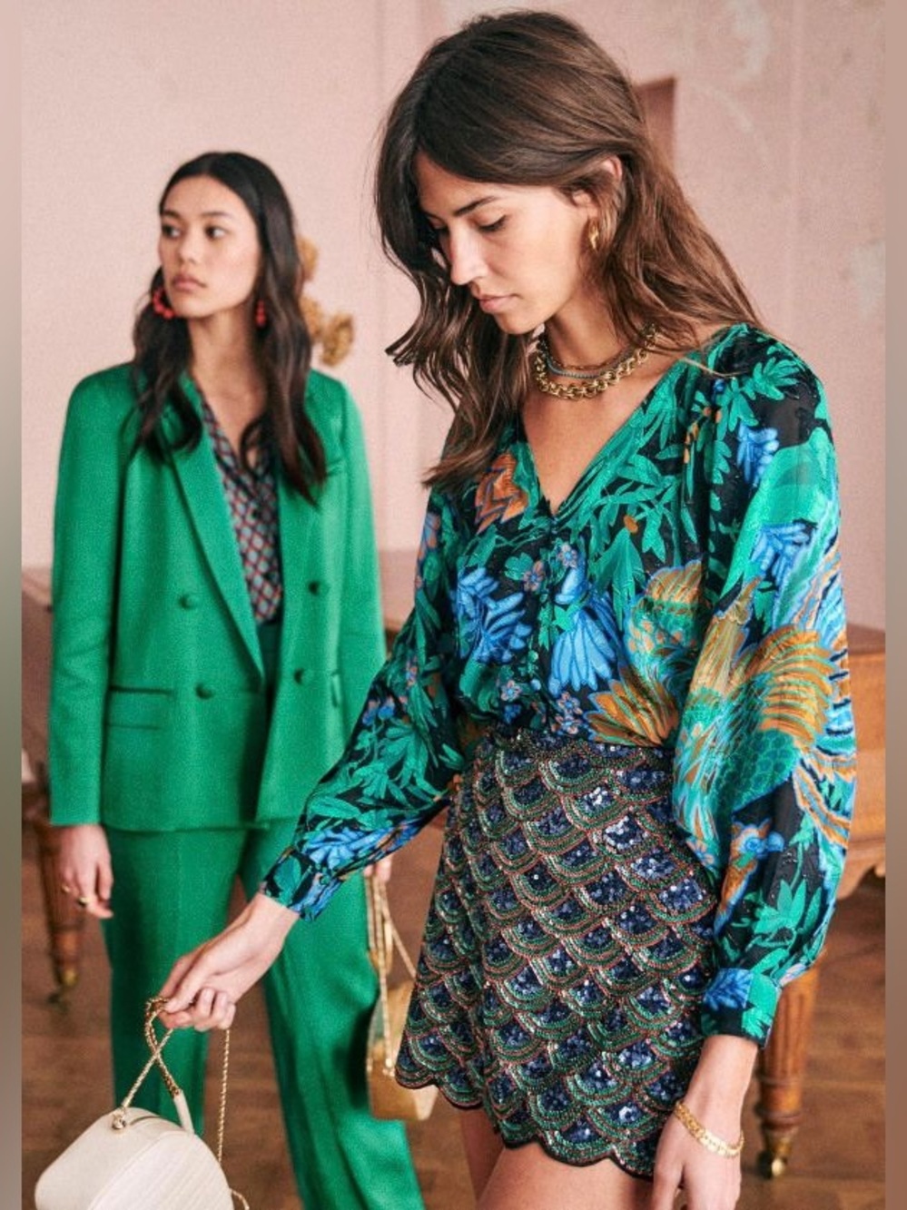 Sézane Floral Erica Blouse 34